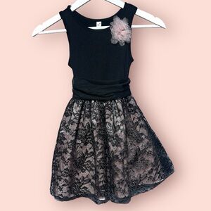 Black and Pink Comfy Party Dress Small